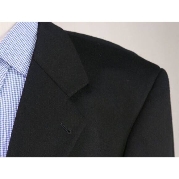 Todays Mans Made in Italy 100% Cashmere Solid Black Flannel 3-Btn Blazer 46L - Picture 4 of 10